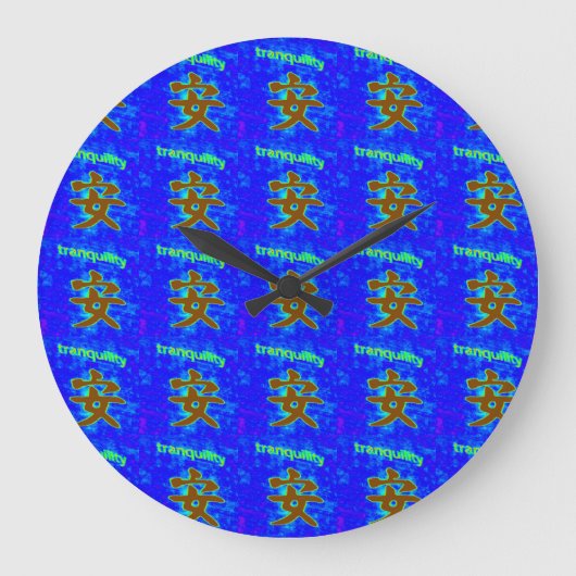 Chinesische Ruhe-Symbol auf blauer Uhr (Vorderseite)