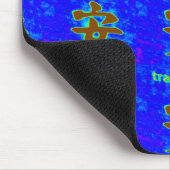 Chinesische Ruhe Symbol blaues Mousepad (Ecke)