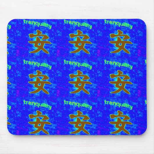 Chinesische Ruhe Symbol blaues Mousepad (Vorne)