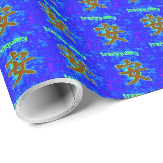 Chinesische Ruhe Symbol blaues Papier Geschenkpapier (Rolleneckpunkt)
