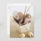 Chinesische Sammelbehälter und Glückskekse Postkarte (Vorne/Hinten)