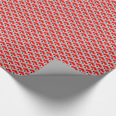 Chinesische Scallops, rot, grau, schwarz und weiß Geschenkpapier (Ecke)