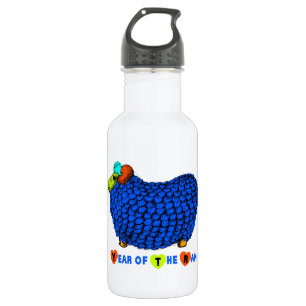 Chinesische Schaf- oder Ram-Year Blue-Flasche 3 Trinkflasche