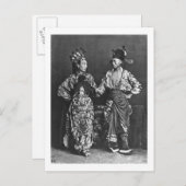 Chinesische Schauspieler, c.1870 (b/w-Foto) Postkarte (Vorne/Hinten)
