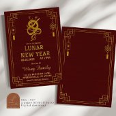 Chinesische Schlange aus Holz Einladung