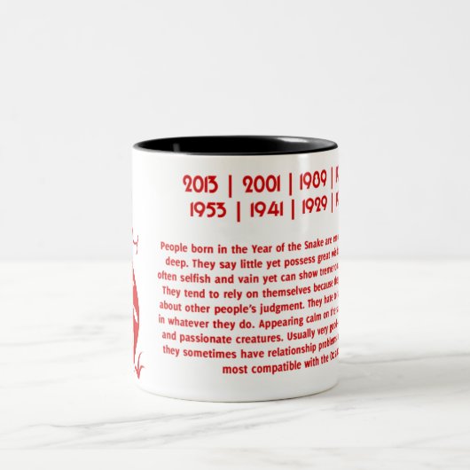 CHINESISCHE SCHLANGE DES TIERKREIS-PAPERCUT ZWEIFARBIGE TASSE (Mittel)