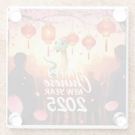 Chinesische Schlange Glasuntersetzer (Rückseite)