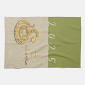 Chinesische Schlange Jahr 2025 wählen Farbe KT2 Geschirrtuch (Horizontal)