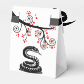 Chinesische Schlange und rote Blüten Geschenkschachtel (Rückseite)