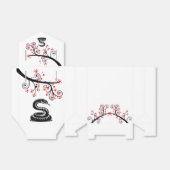 Chinesische Schlange und rote Blüten Geschenkschachtel (Ungefaltet)