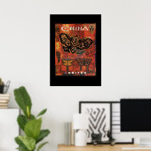 Chinesische Schmetterlinge Reiseplakat Poster (Heimbüro)