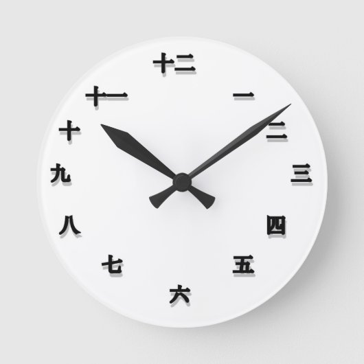 Chinesische Schriftzeichen Runde Wanduhr (Vorderseite)