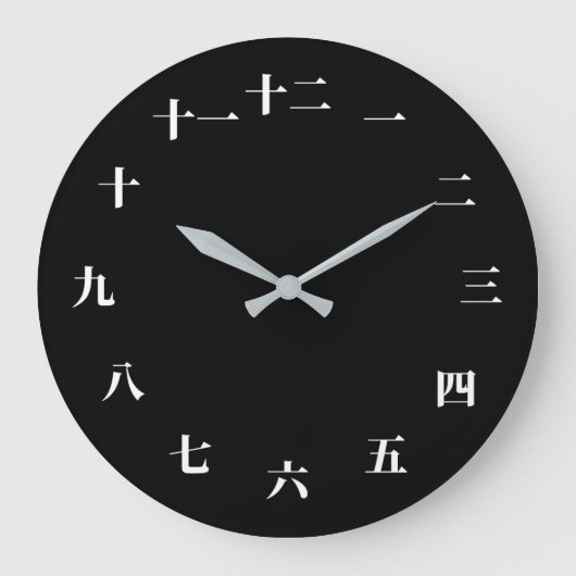 Chinesische Schriftzeichen-Uhr Große Wanduhr (Vorderseite)