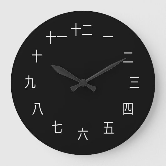Chinesische Schriftzeichen-Uhr Große Wanduhr (Vorderseite)