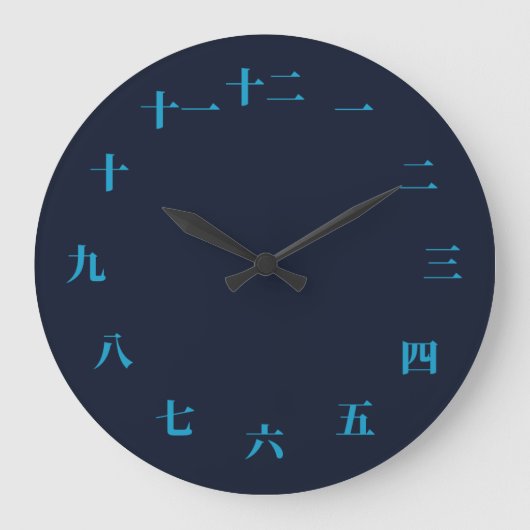Chinesische Schriftzeichen-Uhr Große Wanduhr (Vorderseite)