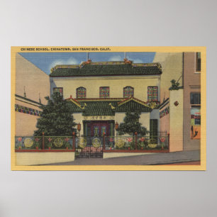 Chinesische Schule in Chinatown San Francisco, CA Poster