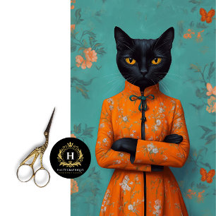 Chinesische schwarze Katzendekoupage Seidenpapier