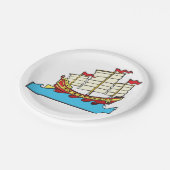 Chinesische Segelschiffpapier-Teller Pappteller (Schrägansicht)