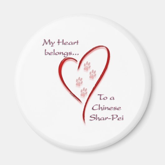 Chinesische Shar-Pei-Herzbelange Magnet (Vorne)