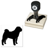 Chinesische Shar Pei Hunde Silhouette Gummistempel (Stempel)
