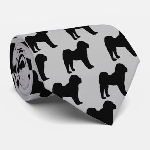 Chinesische Shar-Pei-Hunde-Silhouette Krawatte