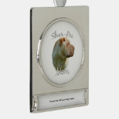 Chinesische Shar-Pei-Mama 2 Banner-Ornament Silber (Rechts)