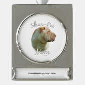 Chinesische Shar-Pei-Mama 2 Banner-Ornament Silber (Vorderseite)