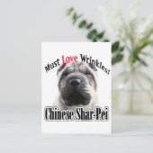 Chinesische Shar-Pei muss Liebe Falten. Postkarte (Stehend Vorderseite)