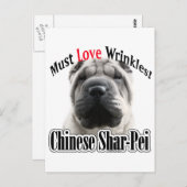 Chinesische Shar-Pei muss Liebe Falten. Postkarte (Vorne/Hinten)