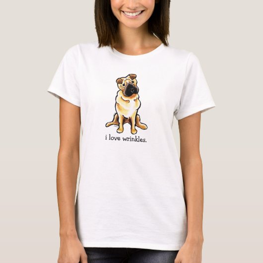 Chinesische Shar Pei Off-Leash Art™ Liebe Falten T-Shirt (Vorderseite)