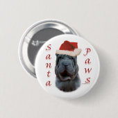 Chinesische Shar-Pei Santa Paws Button (Vorne & Hinten)