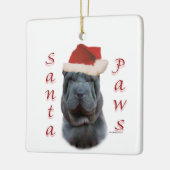 Chinesische Shar-Pei Santa Paws Keramikornament (Links)