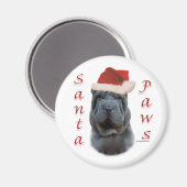 Chinesische Shar-Pei Santa Paws Magnet (Vorderseite/Rückseite)