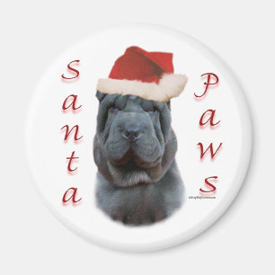 Chinesische Shar-Pei Santa Paws Magnet