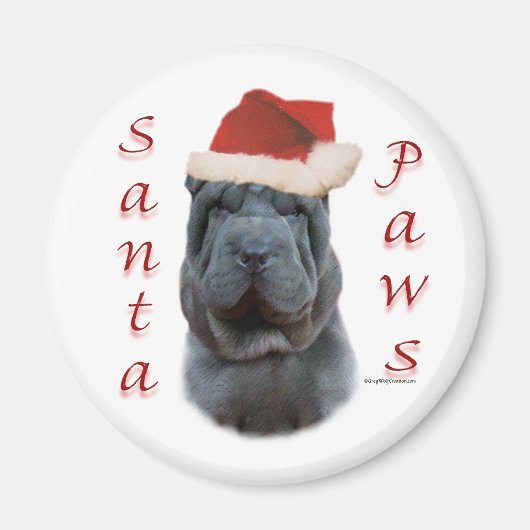 Chinesische Shar-Pei Santa Paws Magnet (Vorne)