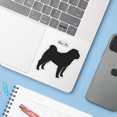 Chinesische Shar-Pei-Silhouette Hund Vinyl-Sticker Aufkleber (Laptop mit iPhone)