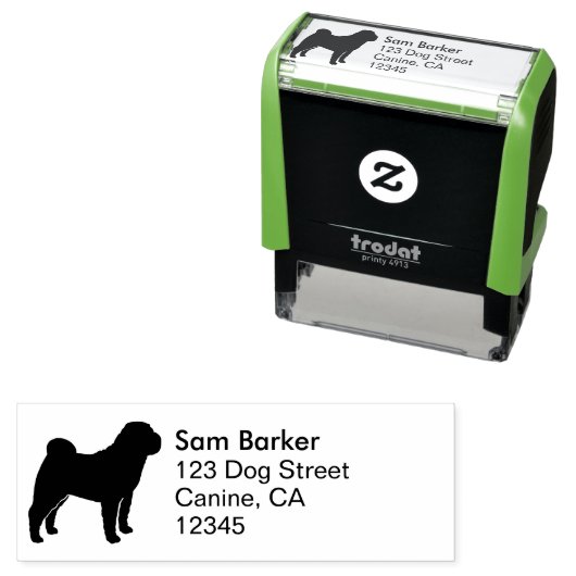 Chinesische Shar Pei Silhouette Rücksendeadresse Permastempel (Beispiel)