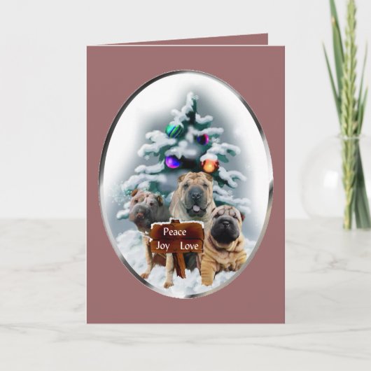 Chinesische Shar-Pei-Weihnachtsgeschenke Feiertagskarte (Vorderseite)