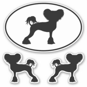 Chinesische Silhouetten Crestie Dog Stickers Aufkleber
