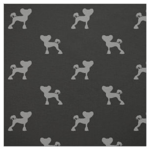 Chinesische Silhouetten Crestie Hunde Gemustert Stoff