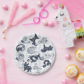 Chinesische Silvester Blaue Tierische Zodiakzeiche Pappteller (Party)