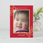 Chinesische Silvester-Foto-Weihnachtskarte Einladung (Stehend Vorderseite)
