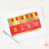 Chinesische Silvesteraufkleber für Rot- und Goldkl Rechteckiger Aufkleber (Umschlag)