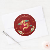 Chinesische Silvesteraufkleber (Jahr der Schlange) Runder Aufkleber (Umschlag)