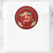 Chinesische Silvesteraufkleber (Jahr der Schlange) Runder Aufkleber (Tasche)
