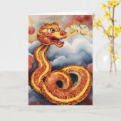 Chinesische Silvesternachtskarte Karte (Gelbe Blume)