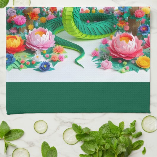 Chinesische Silvesternake 2025 KT4 Geschirrtuch (Gefaltet)