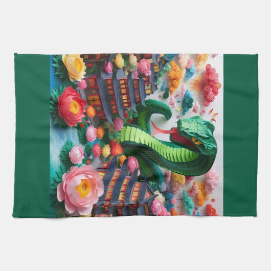 Chinesische Silvesternake 2025 KT5 Geschirrtuch (Horizontal)