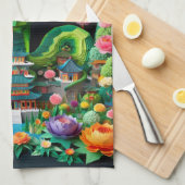 Chinesische Silvesternake 2025 KT8 Geschirrtuch (Viertel Falte)