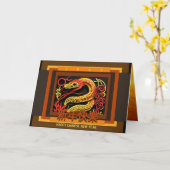 Chinesische Silvesterschlange 2025 GC02 Karte (Gelbe Blume)